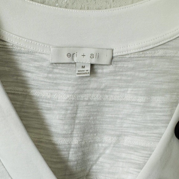 Anthropologie Eri+Ali Seaside White Button V-neck Blouse - Picture 3 of 5